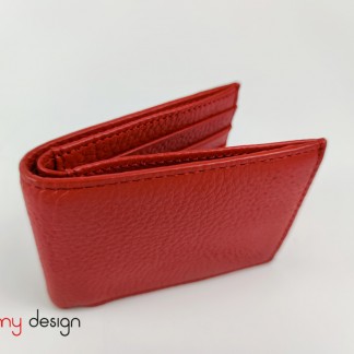 Red fold-shaped leather wallet 